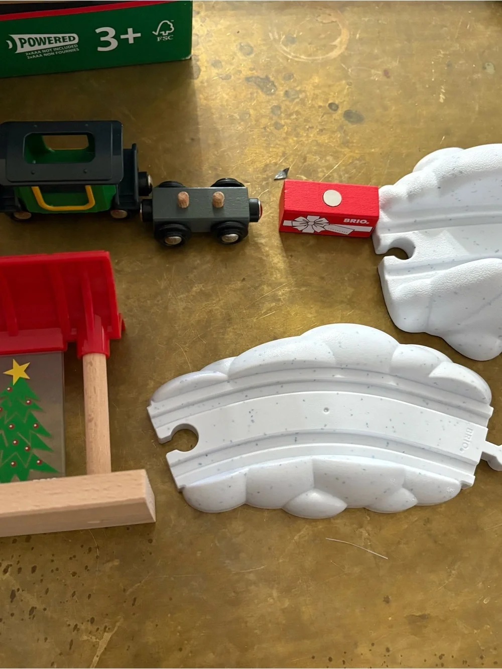BRIO World 36014 Christmas Steaming Train Set Wood Track Incomplete W/ Box